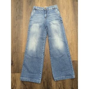Max Mara Weekend Jeans Womens 8 Blue Wide Leg Baggy Med Wash Barrel Y2K Denim